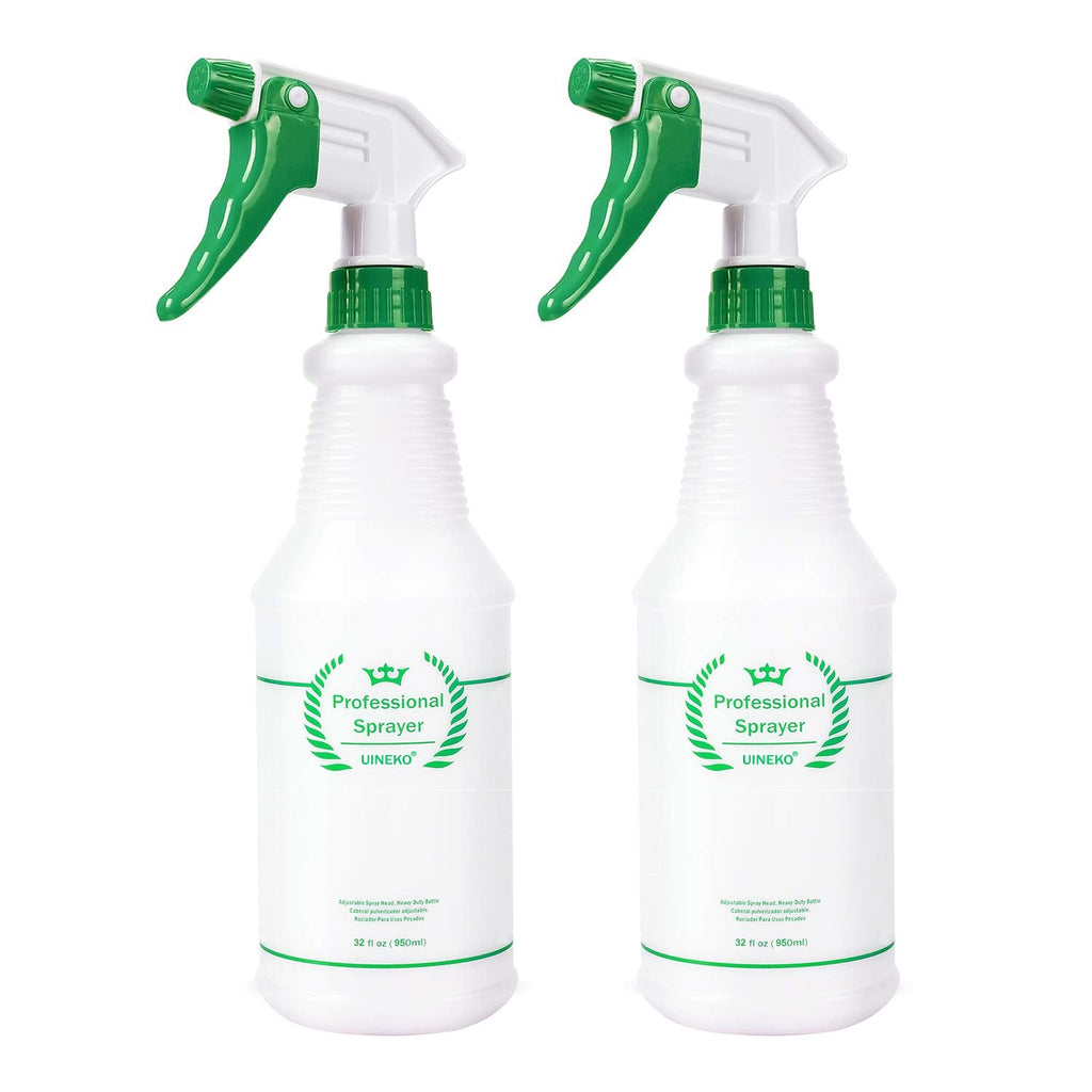 Plastic Spray Bottle 2 Pack, 32 Oz, All-Purpose Heavy Duty Spraying Bottles Leak Proof Mist Empty