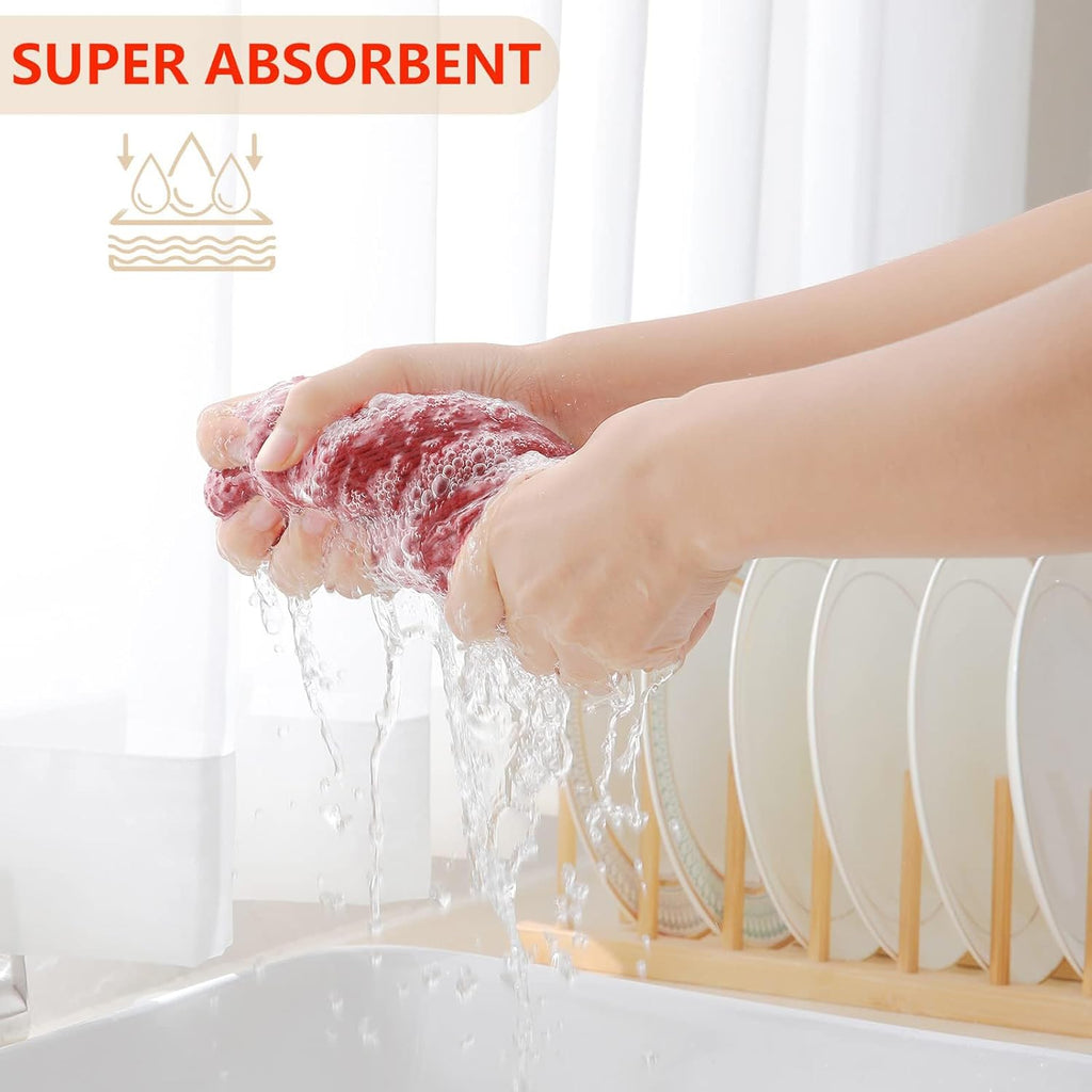Homaxy 100% Cotton Waffle Weave Kitchen Dish Cloths, Ultra Soft Absorbent Quick Drying Dish Towels