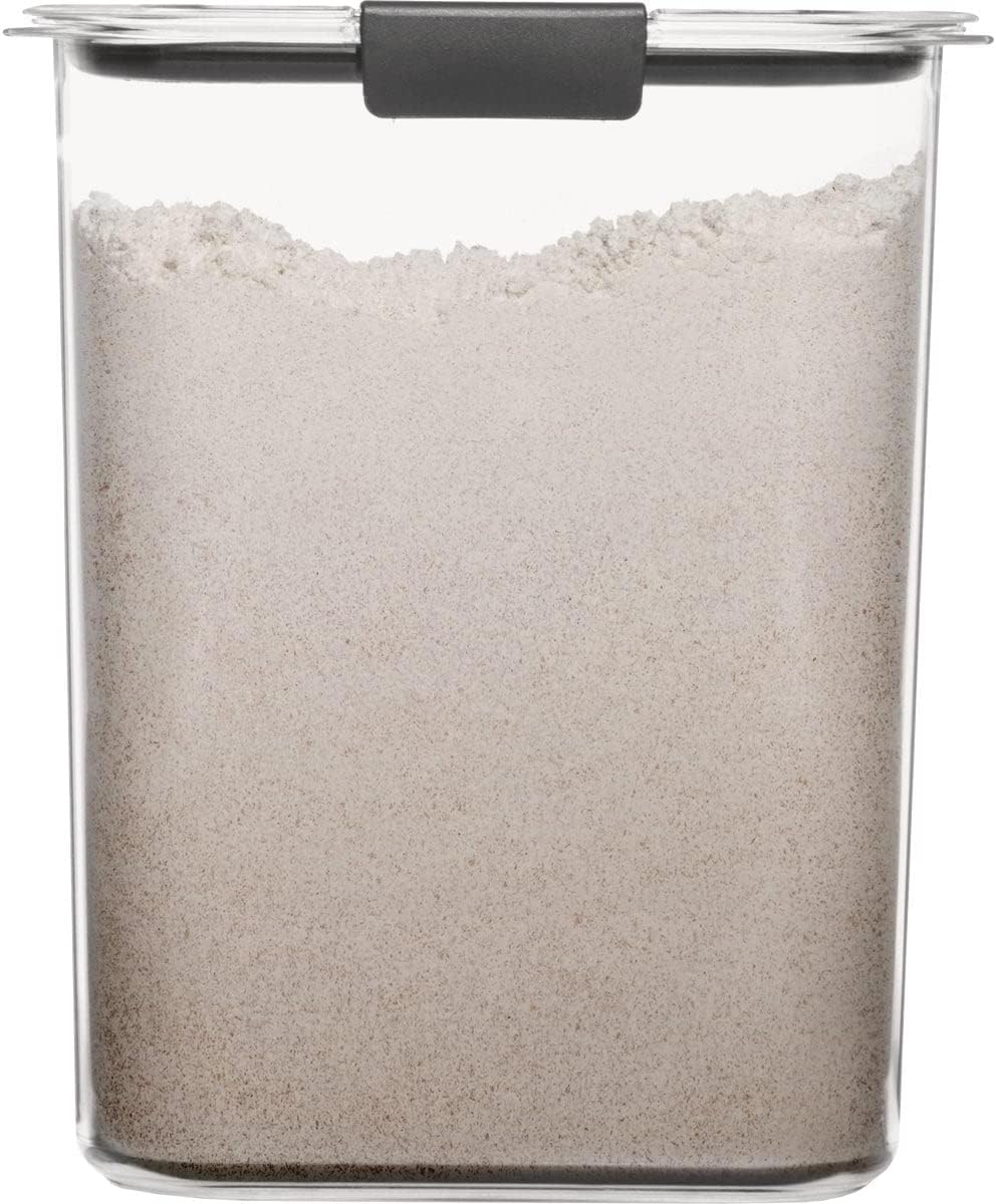 Rubbermaid Brilliance Food Storage Container, 16-Cup, Airtight | Clear/Grey | For Pantry