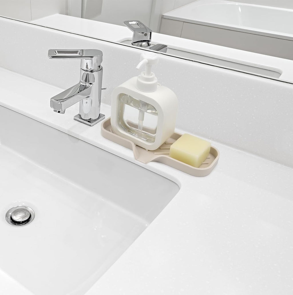 YASMEN Silicone Bathroom Soap Dishes, Sink Sponge Holder for Kitchen, Rubber Soap Dish with Drain
