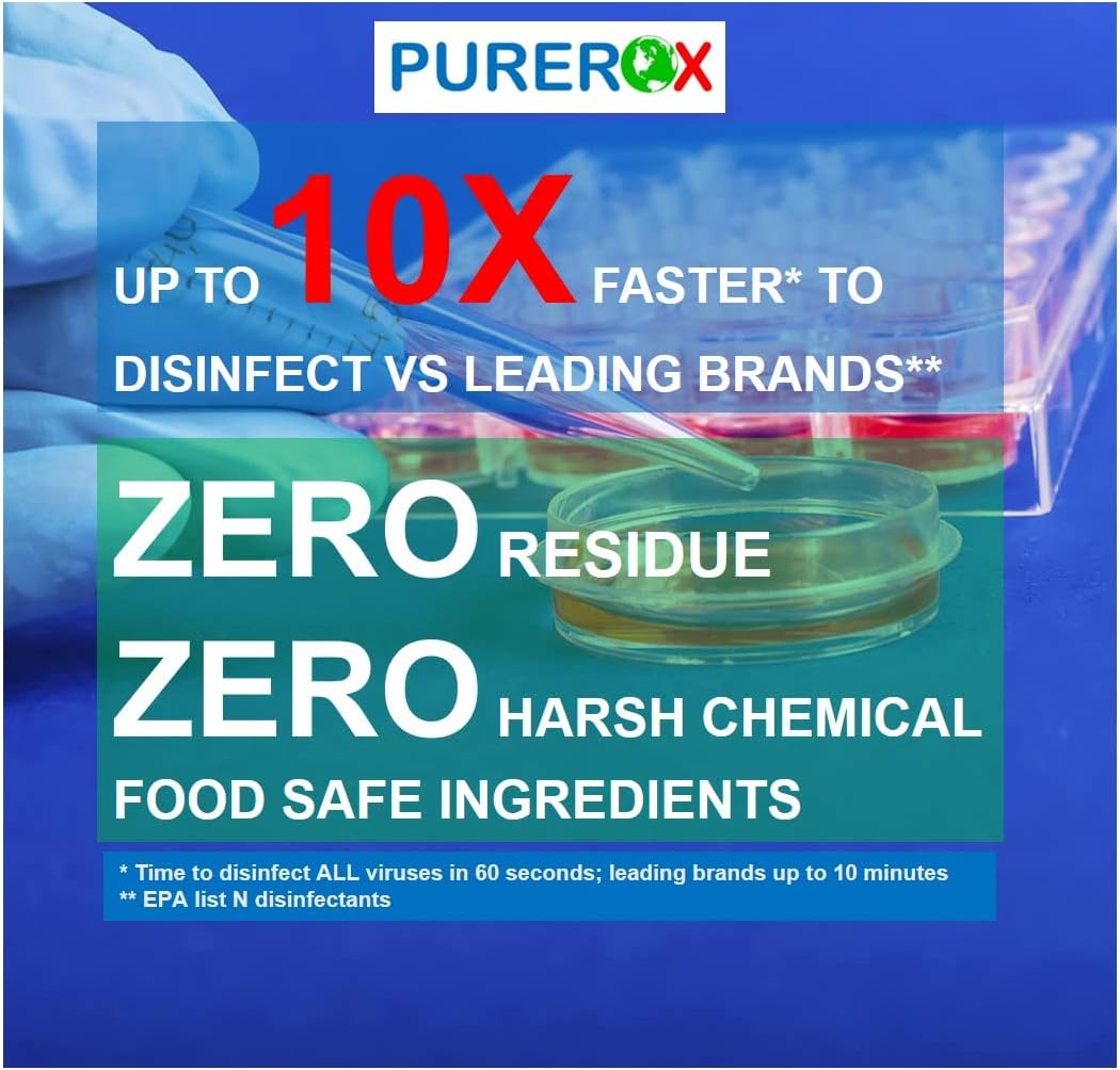 disinfectant (1 gallon) Eliminate 99.9999% viruses, Norovirus, HIV, MRSA and fungi. PUREROX