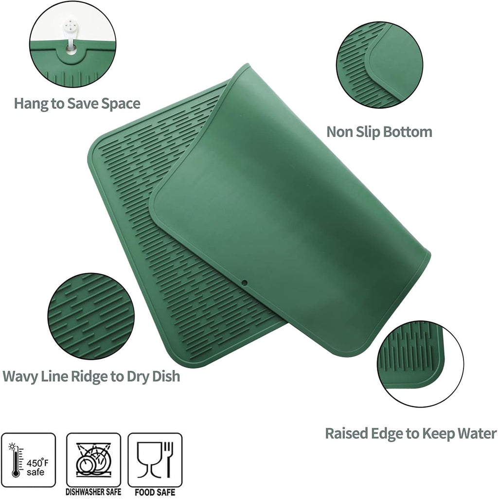 Silicone Dish Drying Mat for Multiple Usage,Easy clean,Eco-friendly,Heat-resistant Silicone Mat for