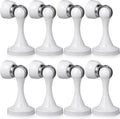 8 Pcs Magnetic Door Stoppers Stainless Steel Door Stops Magnetic Catch Holder with Screws for Wall