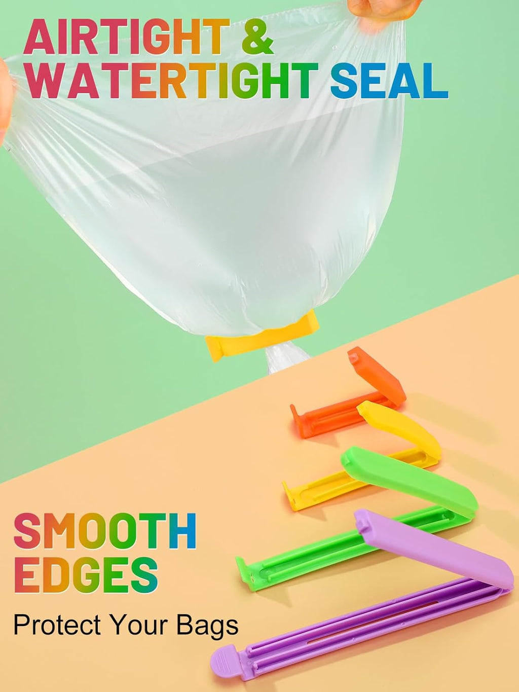 38 PCS Colorful Chip Clips - 4 Sizes Good Sealing Bag Clips for Food Snack Storage, Keeps Coffee