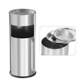 Trash Can Outdoor Waste Container Round Stainless Steel Trash Can with Removable Inner Bucket for