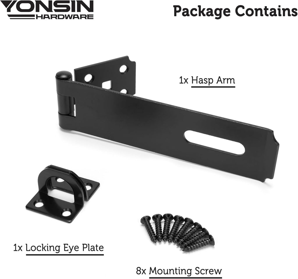 7-1/2" Door Padlock Safety Hasp Latch Heavy Duty, Door Hasp Clasp Lock Gate Shed Hasp Latch Lock