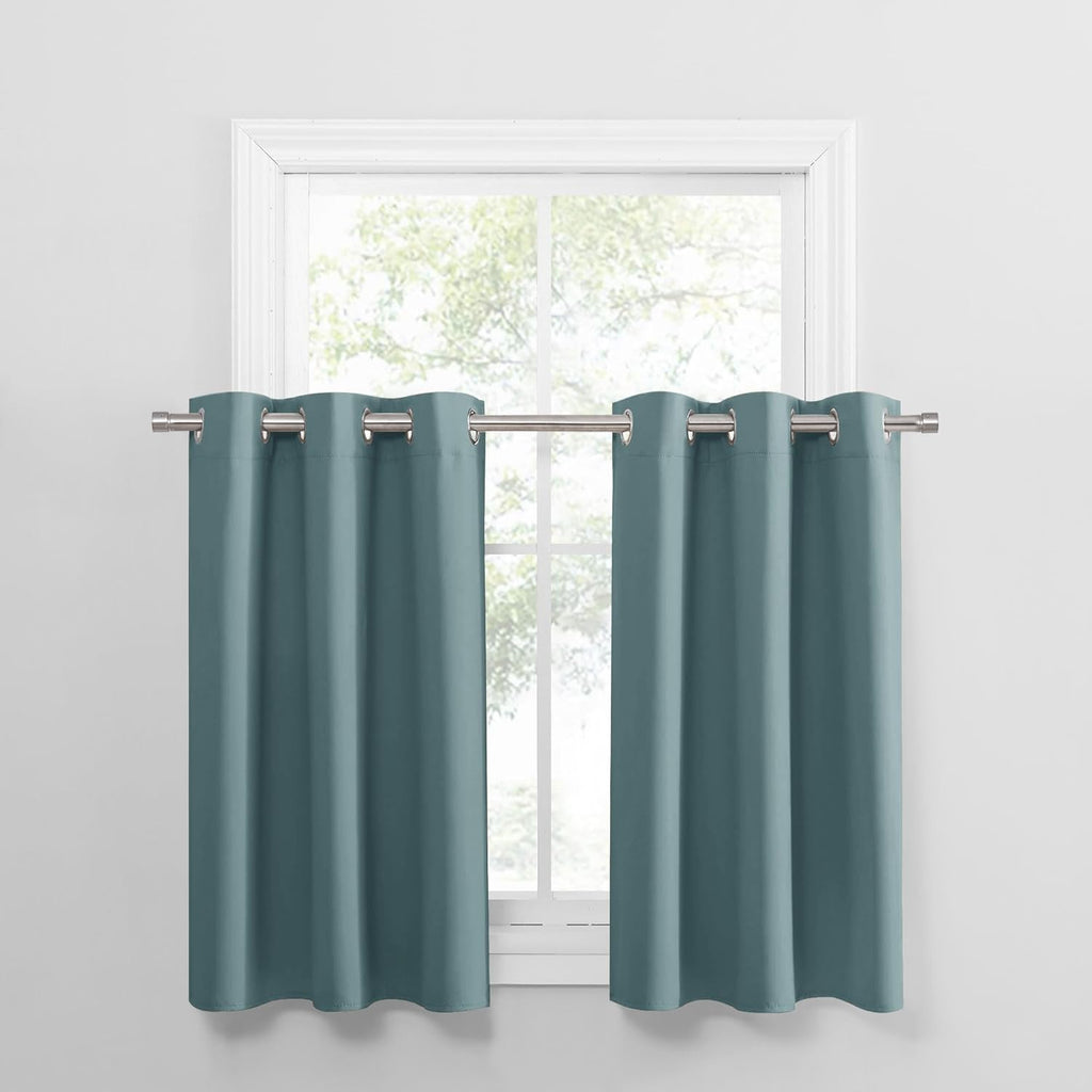 PONY DANCE Small Curtains Blackout, Privacy Energy Efficiency Mini Curtains for Kids Bedroom RV
