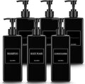 Tanlade 6 Pcs Shampoo and Conditioner Dispenser Bottles 16oz Modern Shower Soap Bottles with Pump