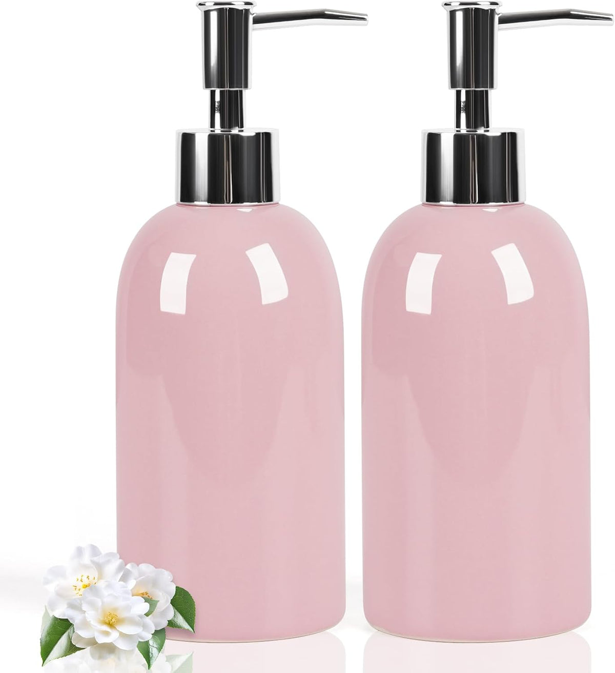 Natheeph 14OZ Ceramic Soap Dispenser Ceramic Soap Pump Dispenser Can Fill Liquid for