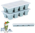 Foldable Ice Cube Trays, 2 Pack Folding Ice Cubes Maker Molds with Lid for Freezer, Easy-Release