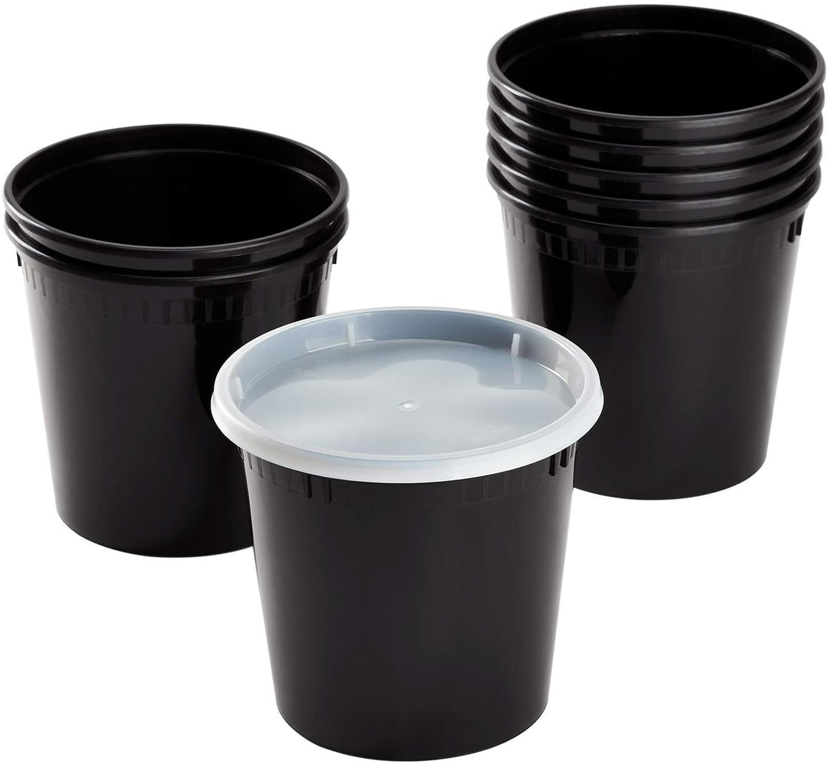 Karat [24oz - 240 ct Black PP Injection Molded Round Deli Containers with Lids (FP-IMDC24-PPB)