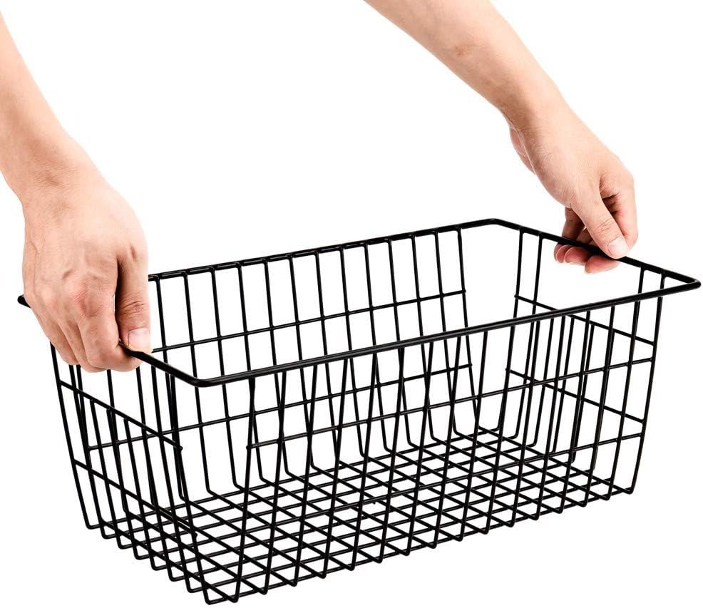SANNO Wire Storage Baskets Freezer Baskets Farmhouse Organizer Storage Bins Large Organizer Bins
