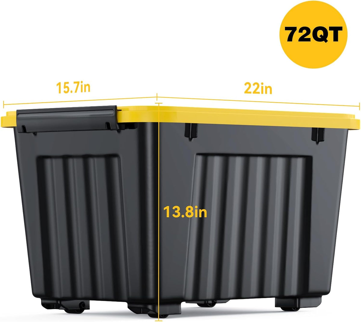 Nazhura 72Quart Plastic Storage Bin, Stackable and Nestable Storage Boxes with White Lids and