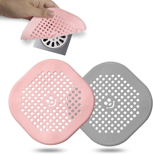 2 Pack Drain Hair Catcher Durable Silicone Drain Protector Hair Stopper with Suction Cup for Shower