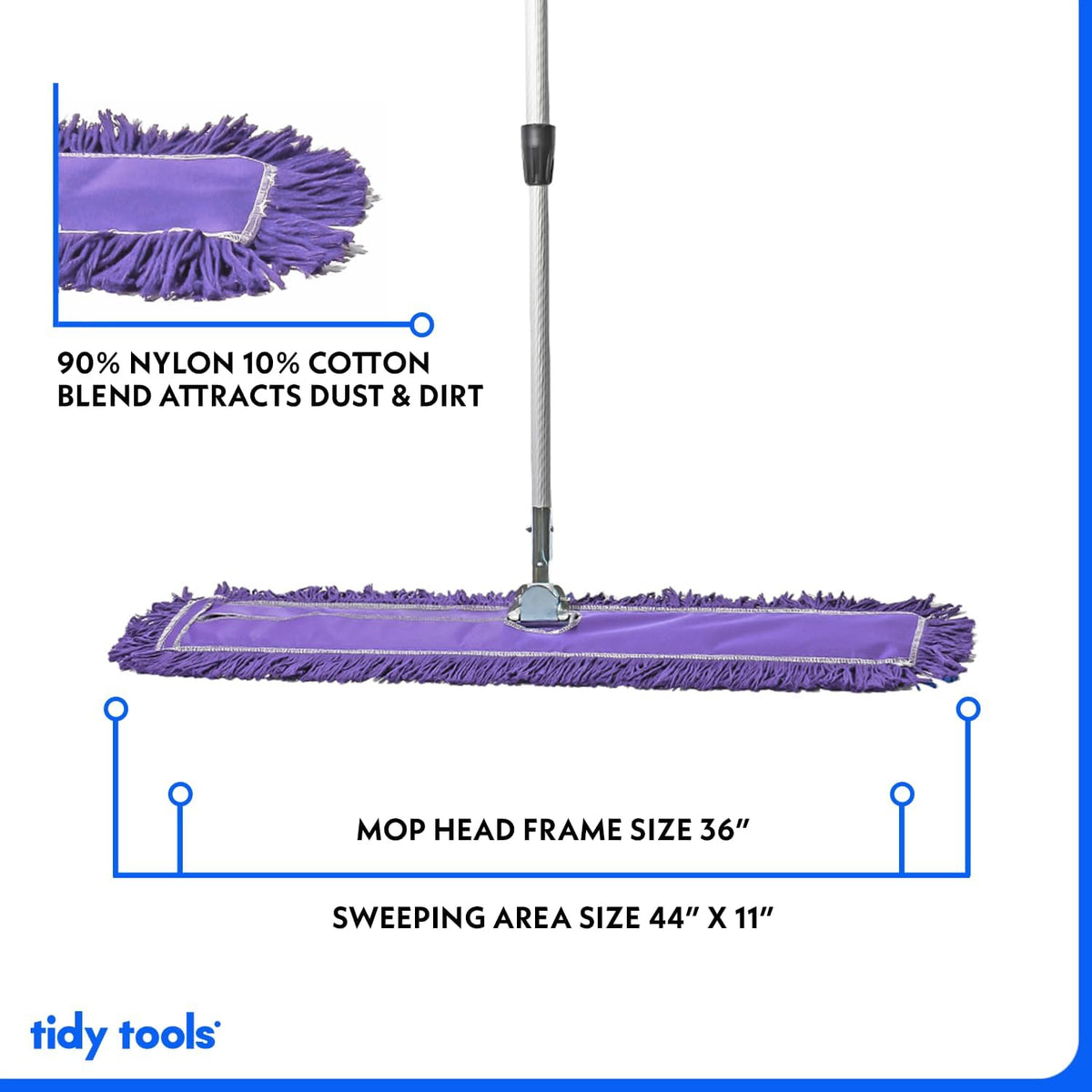 36 Inch Purple Commercial Dust Mop & Floor Sweeper with Extendable Handle – Mop for Hardwood, Tile