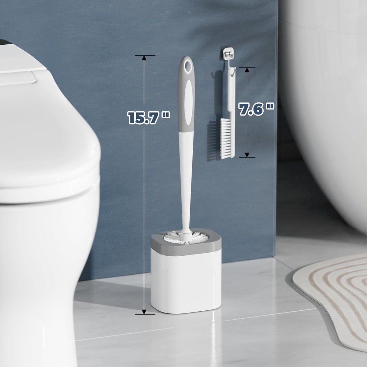 Toilet Brush, 3 Pack Toilet Brush and Holder Set Bathroom Accessories, Toilet Bowl Brush and Holder