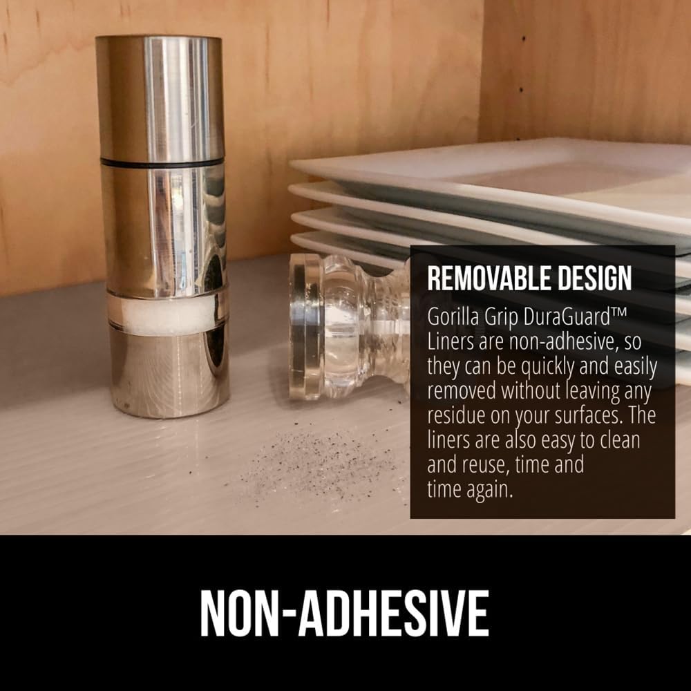 GORILLA GRIP DuraGuard Shelf Liner, 20x20 Non-Adhesive Cabinet Liners for Kitchen Drawers, Shelves