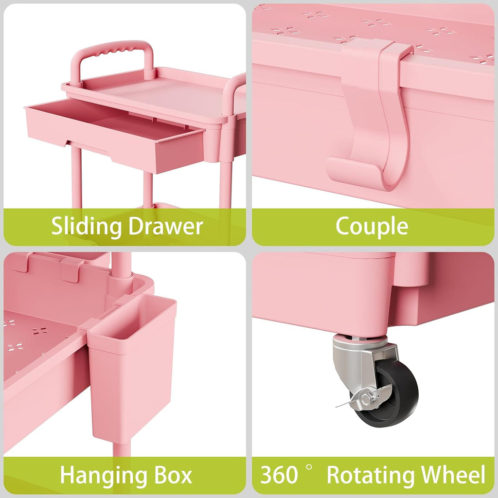 5 Tier Rolling Cart Organizer,Bathroom Cart Organizers with Wheels Laundry Room Organization Mobile