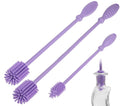 A-Brush Silicone Bottle Cleaner Brush, 3 Piece Set, Long Handle - Water Bottle Cleaner, Baby Bottle