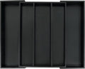 Utoplike Bamboo Drawer Organizer Kitchen Utensils, Adjustable Black Silverware Holder and Cutlery