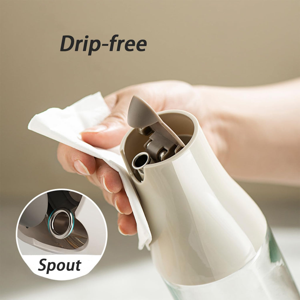 2 Pack Oil Dispenser for Kitchen, Auto Flip Non-Drip Design, Leak Proof, Oil Vinegar Dispenser Set