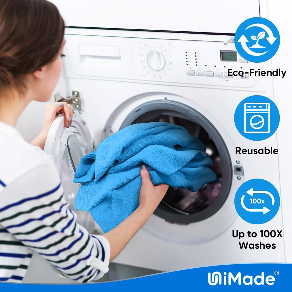 Shop Towels Rags, 50 Pack Reusable Shop Rags Bulk Microfiber Cleaning Cloth Lint Free Cleaning