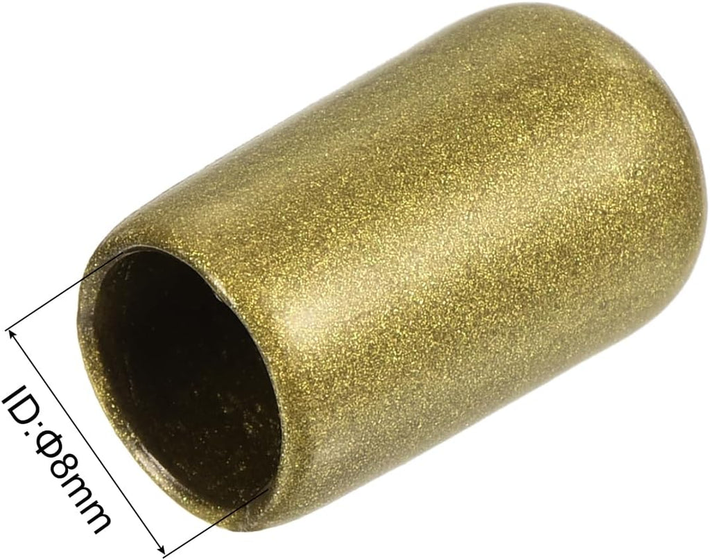 uxcell 20pcs Rubber End Caps 5/16"(8mm) ID Vinyl Round Tube Bolt Cap Cover Thread Protectors Gold