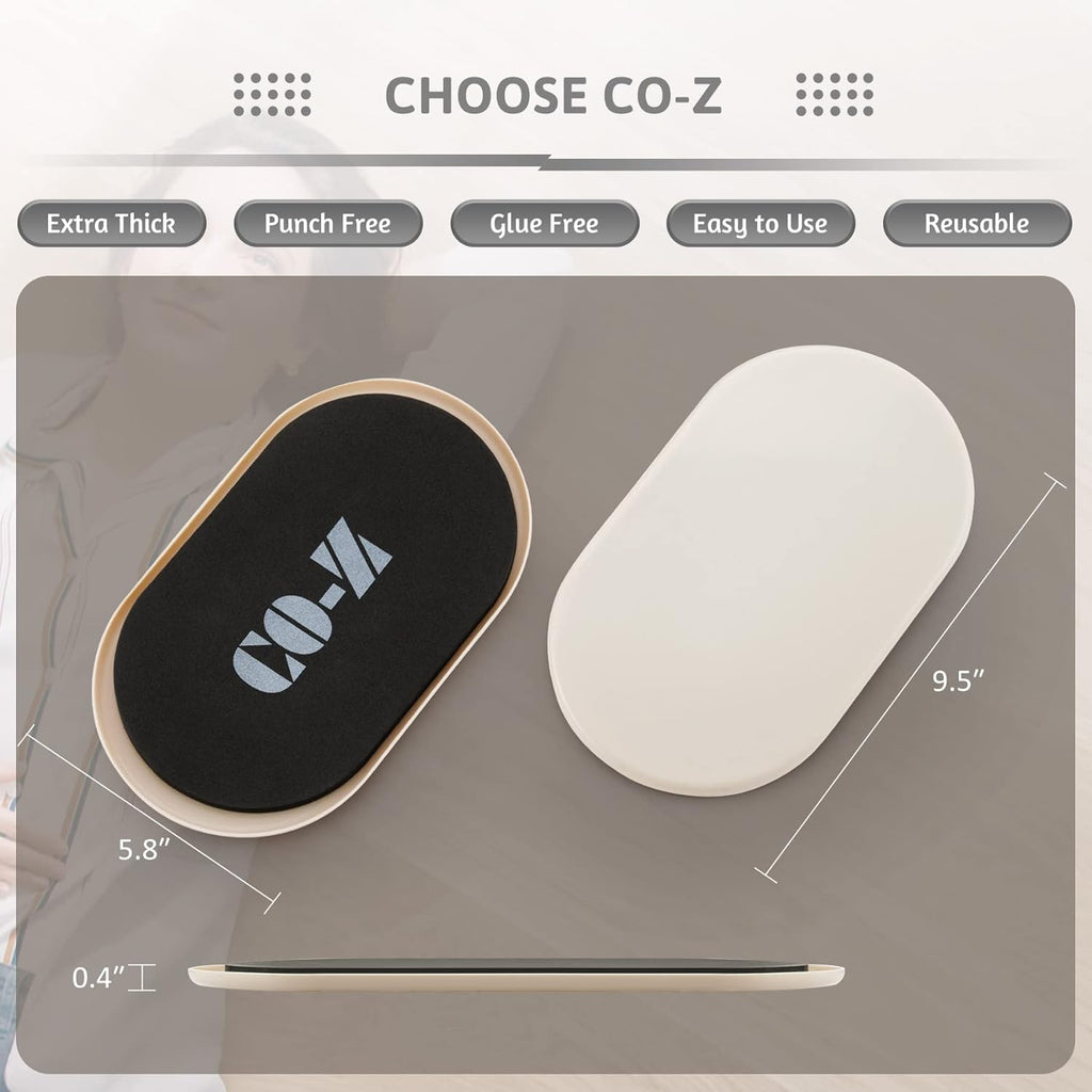 CO-Z Large Furniture Sliders - 8 Pack, 6" x 9 1/2" Oval Reusable Furniture Sliders for Carpet