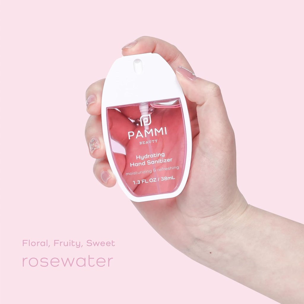 PAMMI Power Mist Hydrating Hand Sanitizer Spray, Portable Travel Size Pocket Hand Sanitizer