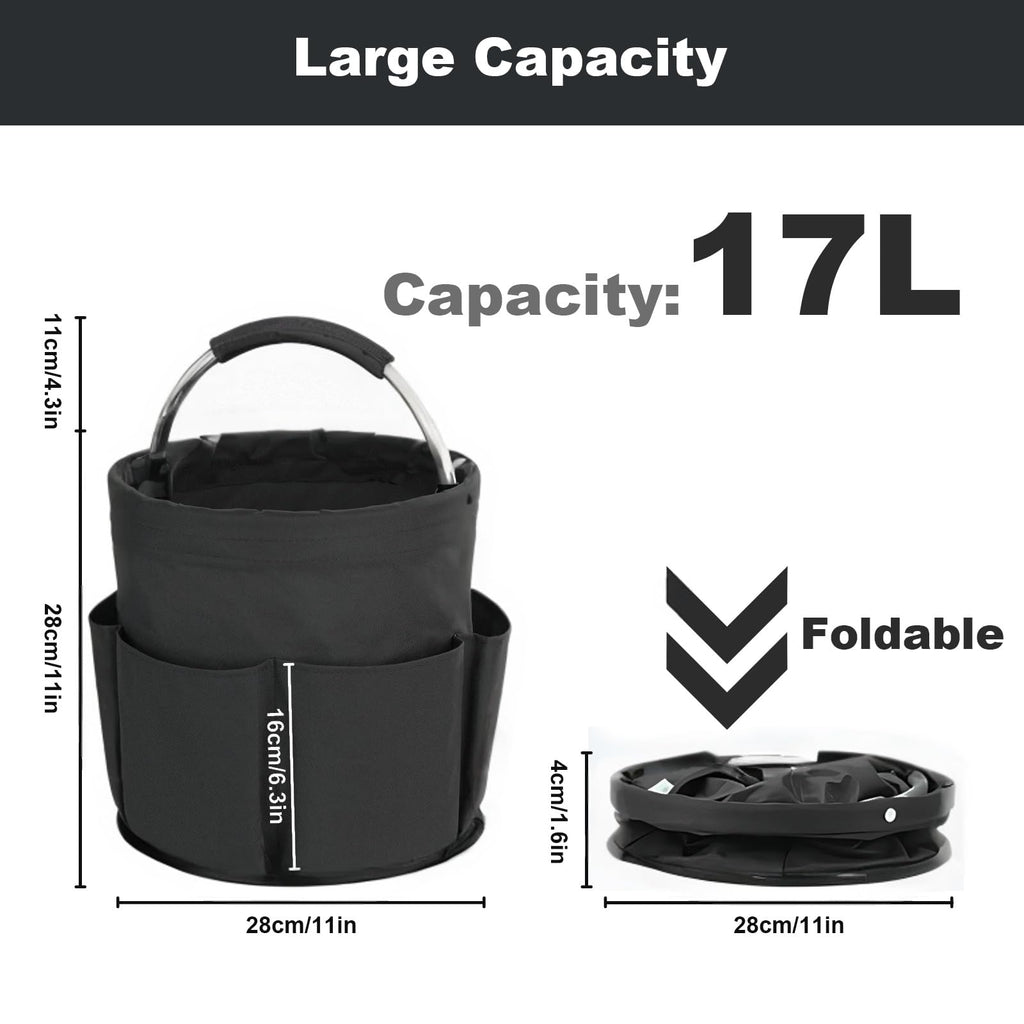 Bototack Cleaning Caddy with Handle, Cleaning Products Organiser, 17L Foldable Storage Basket