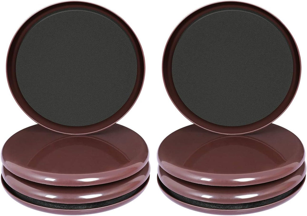 Ezprotekt 8 Pack Reusable Large Furniture Movers Sliders for Carpet, 5" Round Furniture Moving