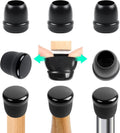 Ezprotekt 24 Pcs Black Chair Leg Sliders for Carpet, Round Teflon Furniture Glides for Rug, Carpet