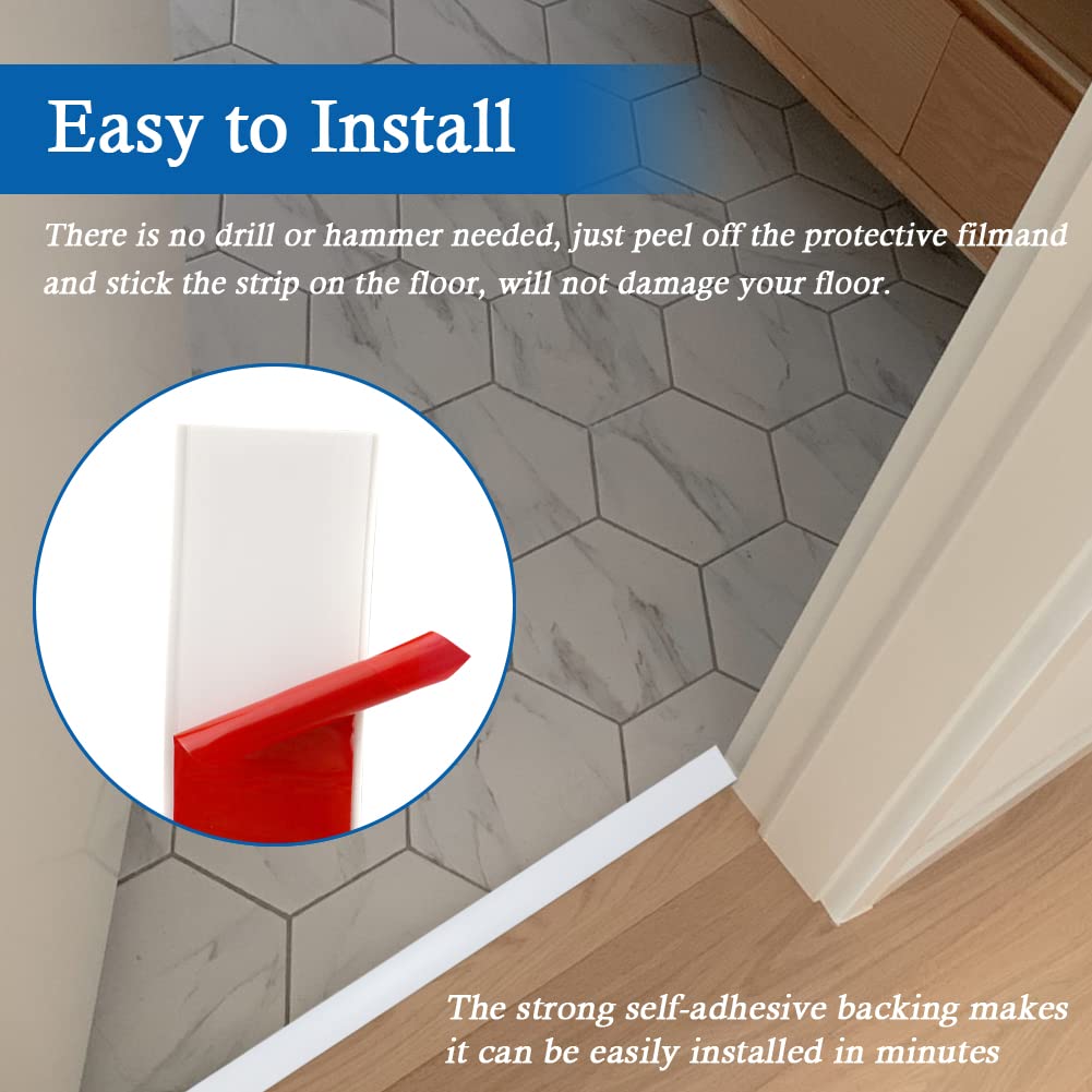 Floor Transition Strip Self Adhesive Floor Cover Strips Laminate 1.57" Wide Vinyl Flat Divider