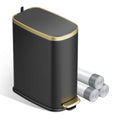 KUK Small Bathroom Trash Can with Lid Soft Close, Step Pedal, 2.4 Gal Stainless Steel Garbage Can