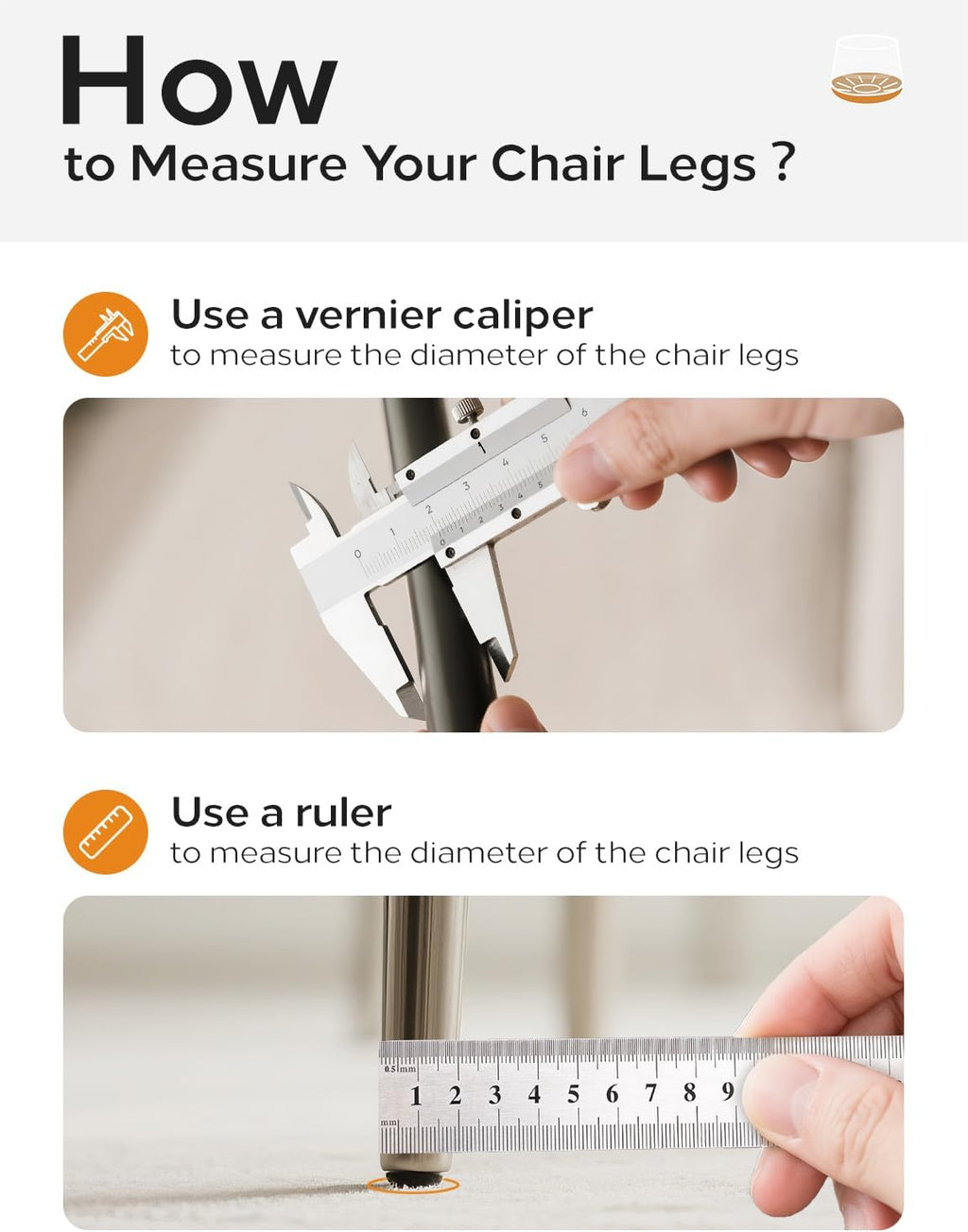 24-Pack Silicone Chair Leg Floor Protectors for Hardwood Floors -Felt Furniture Pads, Rubber Chair