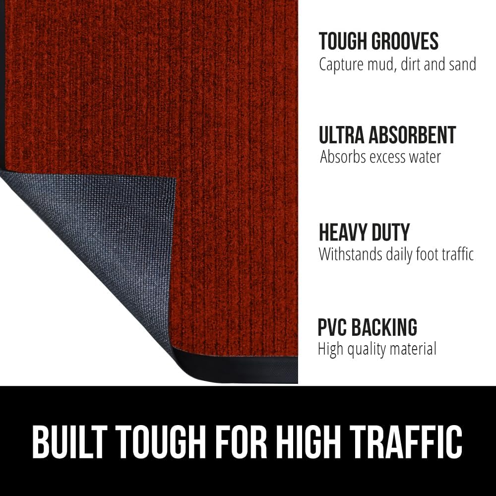 GORILLA GRIP Traffic Guard Door Mat, Heavy Duty Welcome Mats, Commercial Office Space Doormat