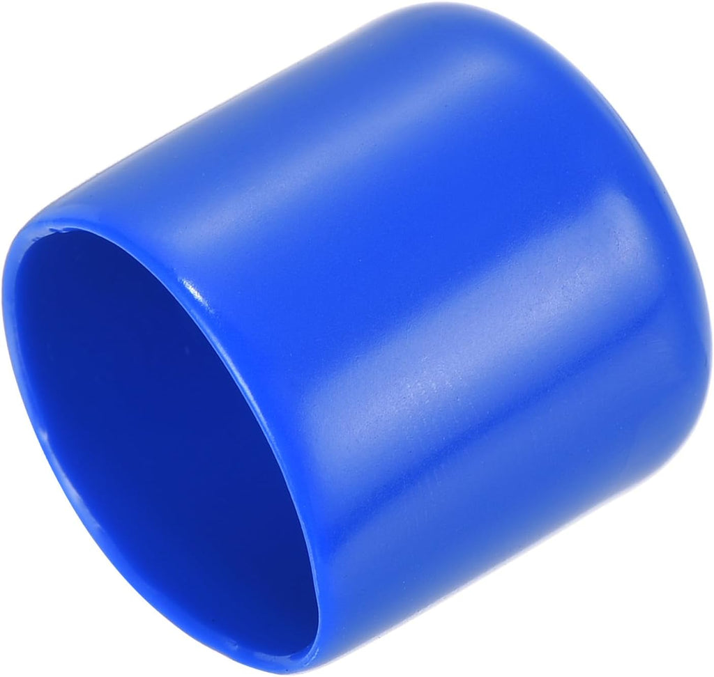 uxcell 20pcs Rubber End Caps 24mm ID Vinyl Round Tube Bolt Cap Cover Screw Thread Protectors Blue