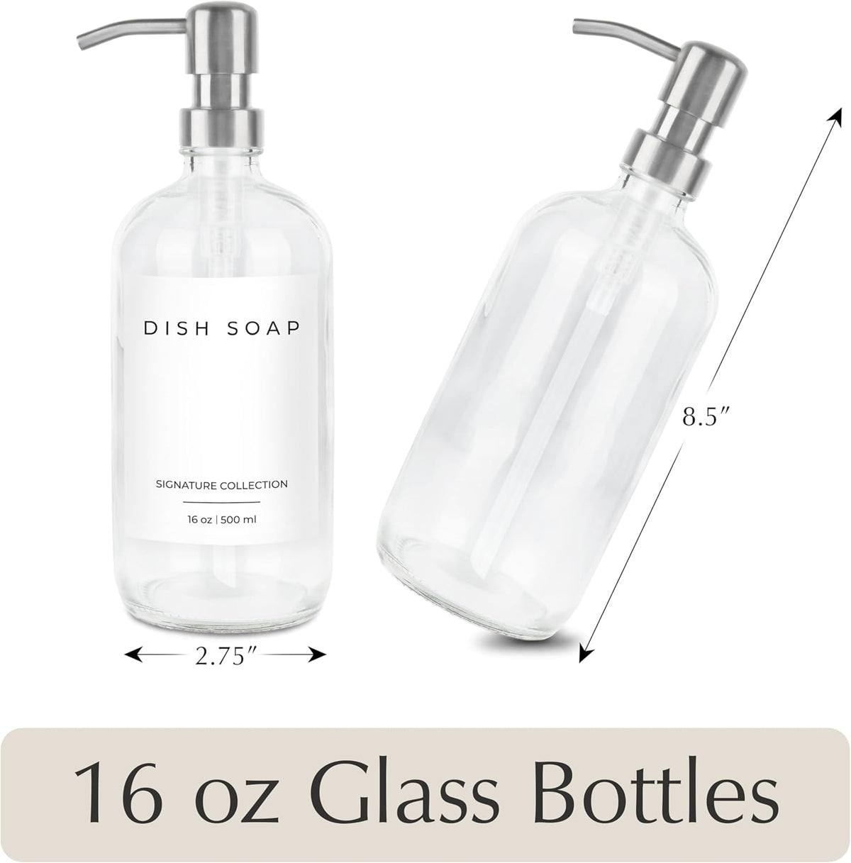 Emerson Essentials Soap Dispenser for Kitchen, Dish Dispenser for Kitchen, Bathroom Hands Set