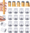 16 Pcs Chair Leg Protectors for Hardwood Floors, Silicone Felt Furniture Leg Cover Pad for
