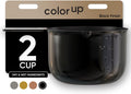 Color Up 2 Cup Measuring Cup, 480ml Black Stainless Steel Metal Measuring Scoop, Easy-Pour Spouts