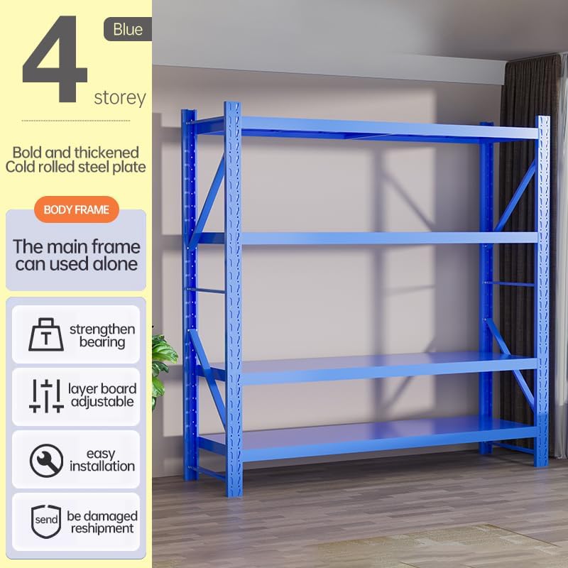 Storage Shelves Heavy Duty, Metal Garage Shelving Units, 4 Tier Storage Rack Shelf, Steel