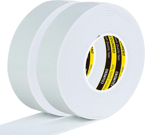 2 Pack EVA Single-Sided Adhesive Foam Tape 1.2inx9.84FT Single-Sided Sealing Strip Foam Pad Sponge