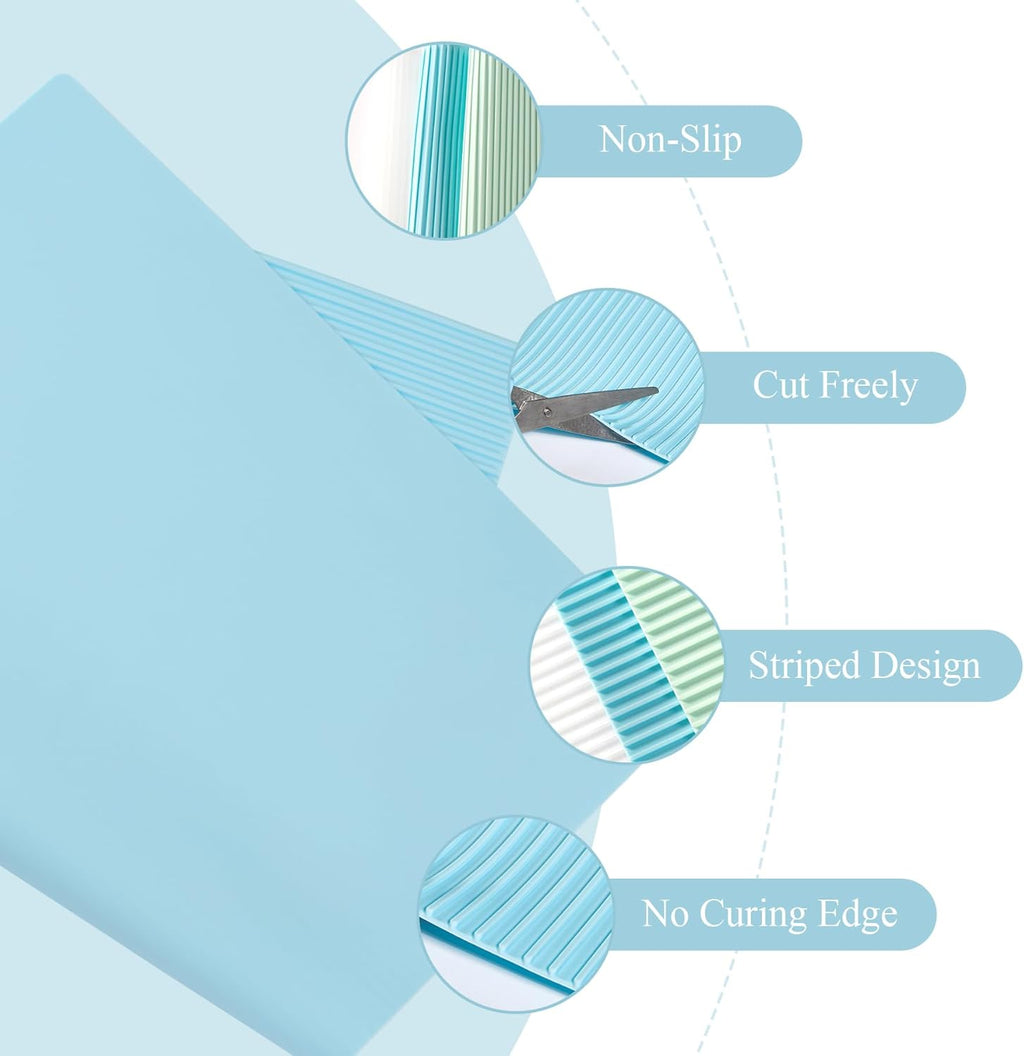 Non-Slip Silicone Refrigerator Liners for Shelves, Reusable Washable Fridge Shelf Drawer Liners
