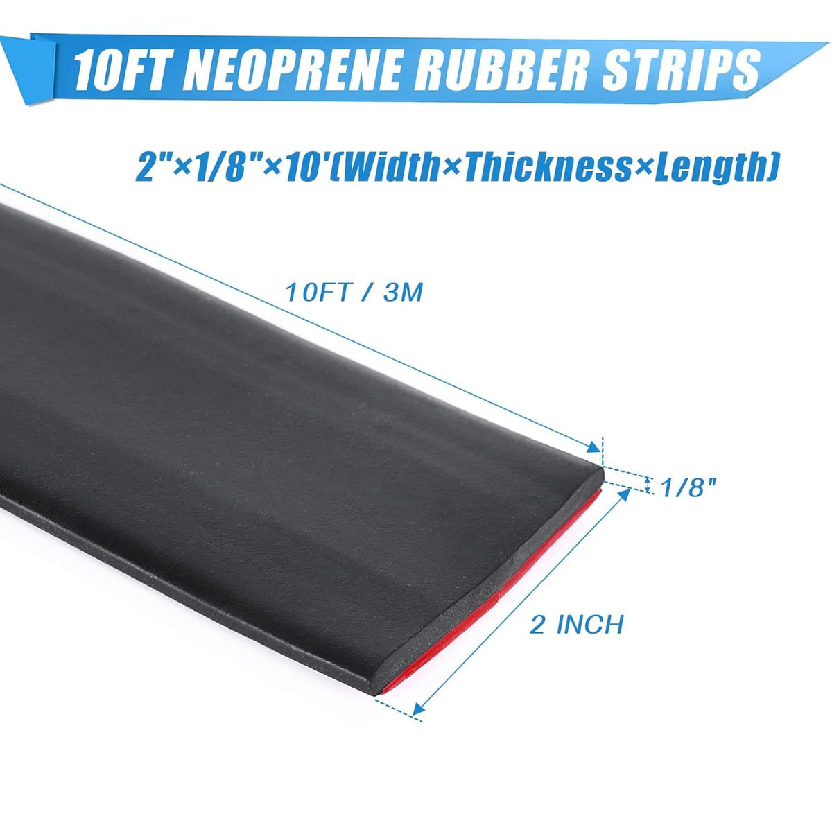 Adhesive Rubber Strips Neoprene Rubber Sheets, Rolls & Strips with Adhesive Backing Rubber Pads