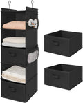 MAX Houser 5 Tier Shelf Hanging Closet Organizer, Cloth Hanging Shelf with 2 Sturdy Hooks for
