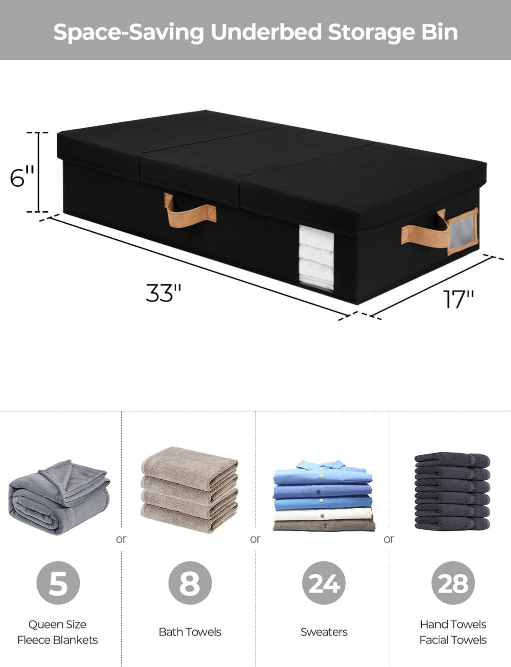 StorageWorks 2-Pack Large Under Bed Storage Bins with Lids, Underbed Storage Containers with