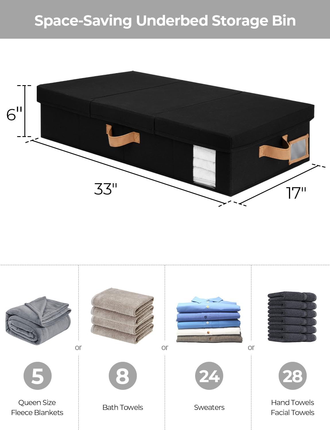 StorageWorks 2-Pack Large Under Bed Storage Bins with Lids, Underbed Storage Containers with