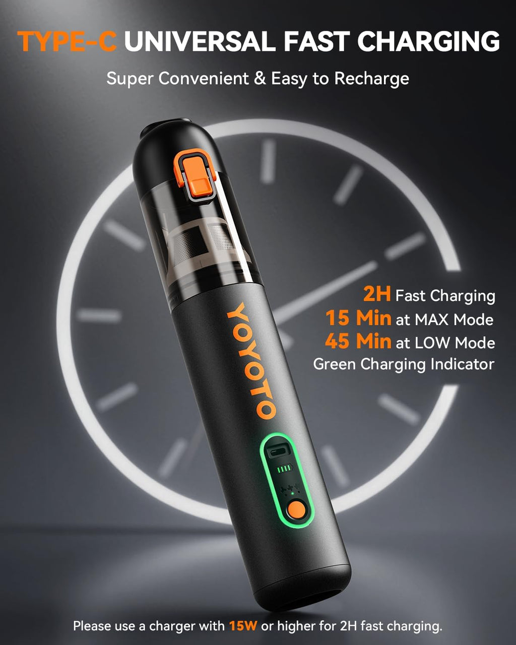 Car Vacuum, Handheld Vacuum Cordless with 21000Pa Powerful Suction & 3 Modes, 4-in-1 Portable Hand