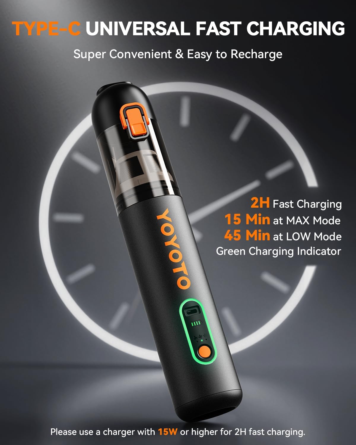 Car Vacuum, Handheld Vacuum Cordless with 21000Pa Powerful Suction & 3 Modes, 4-in-1 Portable Hand