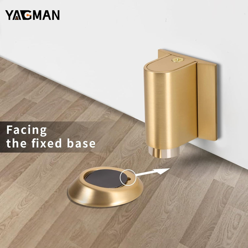 3 Pack Magnetic Door Stoppers Retractable Bottom of Door Holder No Drilling Mount Floor Door Stop